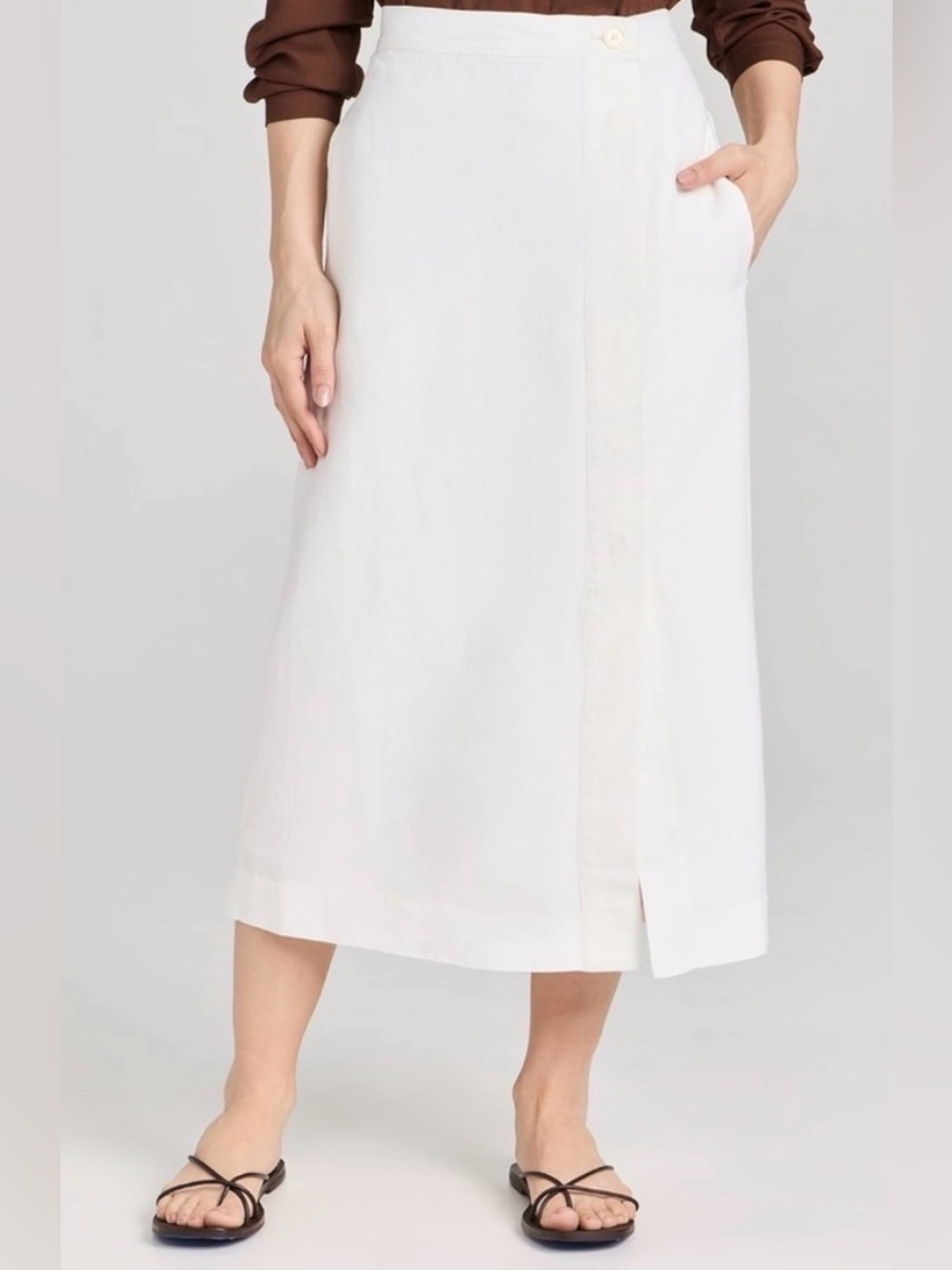 Alex Mill Madeline A-line Linen Wrap Skirt